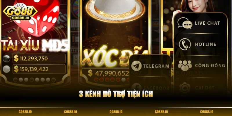 3 kênh hỗ trợ tiện ích